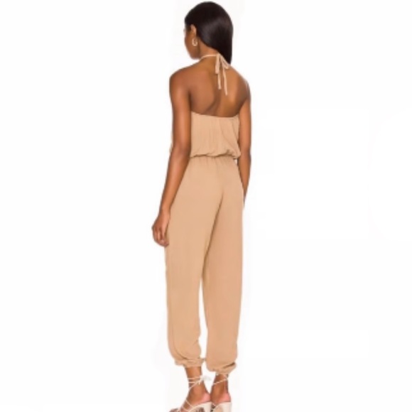 Indah Halter Neck Jumpsuit Camel Brown Size Small - Picture 3 of 9